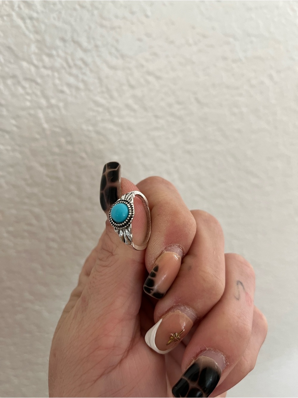 Turquoise Stone Sterling-Silver Women's Ring